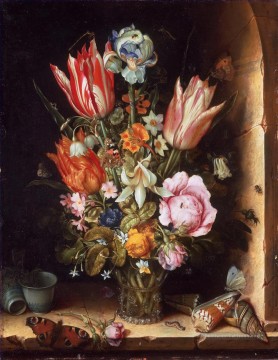 Fleur classiques œuvres - Bosschaert Ambrosius Nature morte avec des fleurs et des coquillages